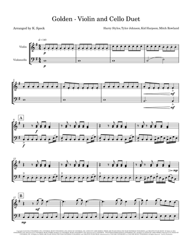 Golden (arr. K. Speck)