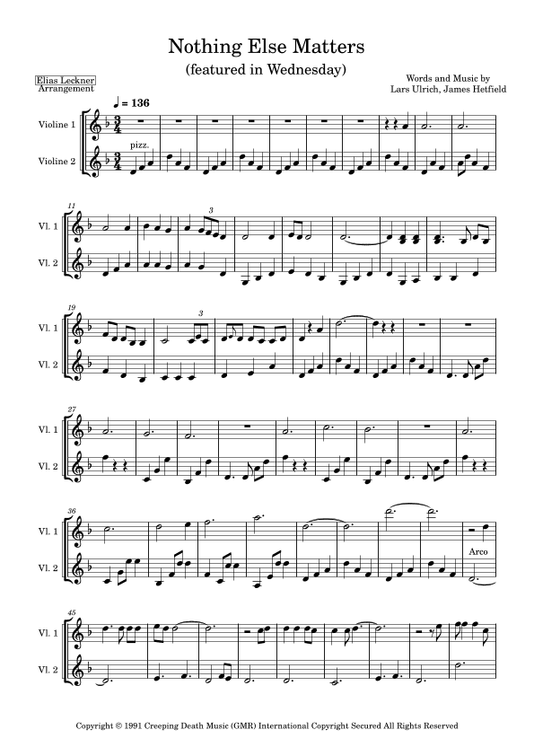 Nothing Else Matters (arr. Elias Leckner)