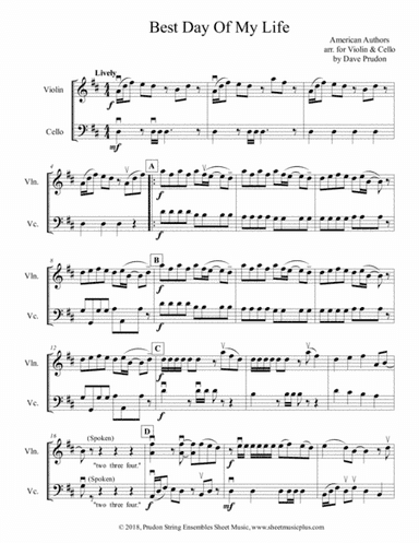 Best Day Of My Life (arr. Dave Prudon)