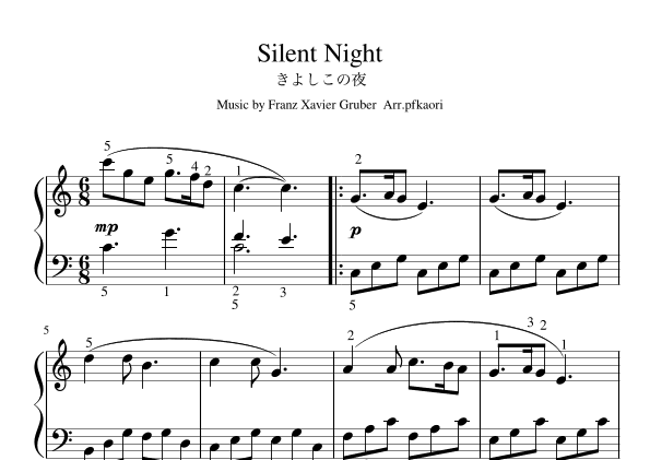 "Silent Night" Cdur (arr. pfkaori)
