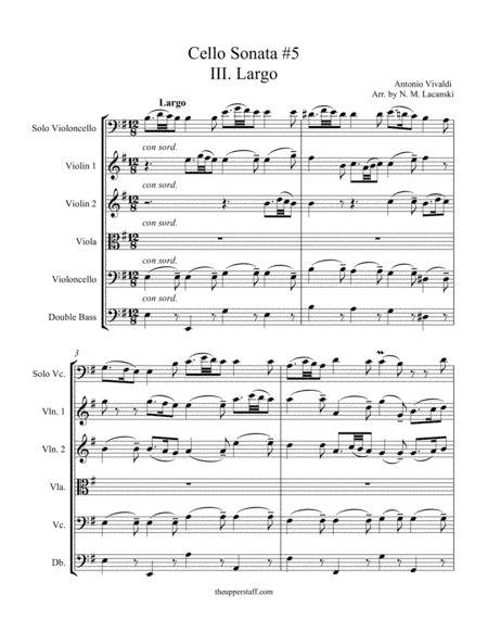 Cello Sonata RV 40 Movement 3 (arr. Nick Lacanski)