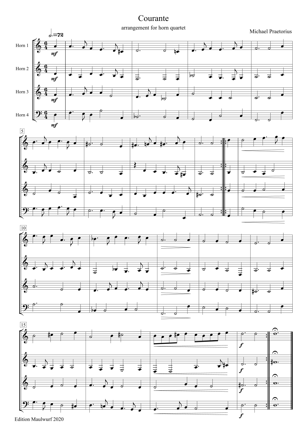 Courante (arr. Edition Maulwurf)