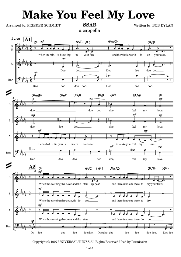 Make You Feel My Love (arr. Frieder Schmidt)