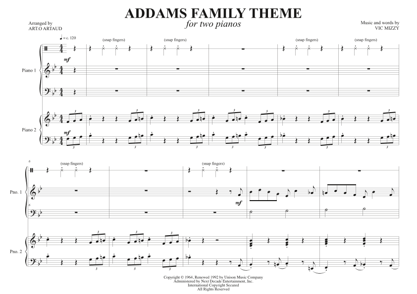 Addams Family Theme (arr. Art.o Artaud)