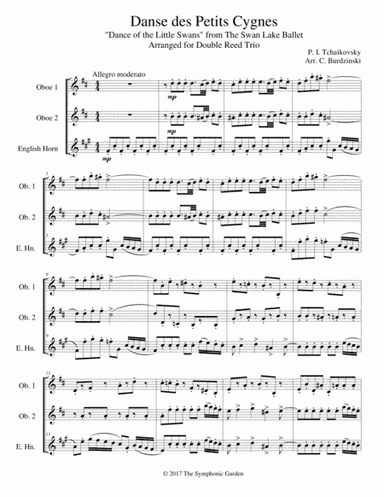 Dance of the Little Swans from Swan Lake - double reed trio (2 oboes and English horn) (arr. C. Burdzinski)