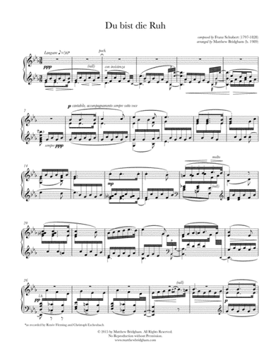 Du bist die Ruh (Schubert/Bridgham) (arr. Matthew Bridgham)