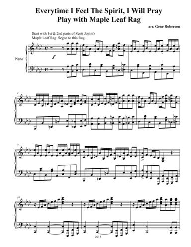 Everytime I Feel The Spirit I Will Pray  Ragtime (arr. Gene Roberson)