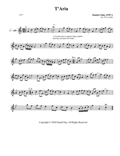 T'Aria (Opus 327) (Treble Solo)