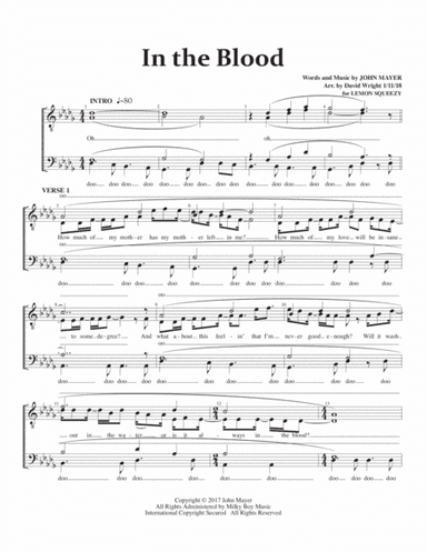 In The Blood (arr. David Wright)