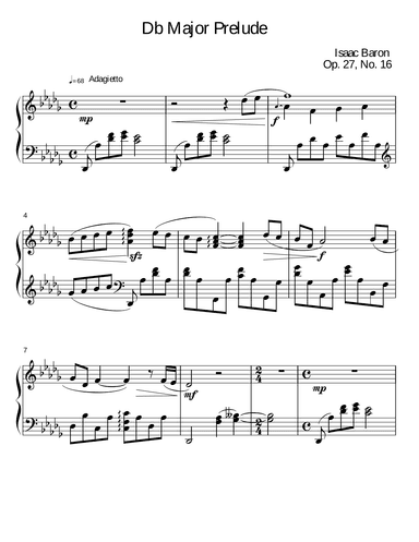 Prelude in Db Major Op. 27, No. 16