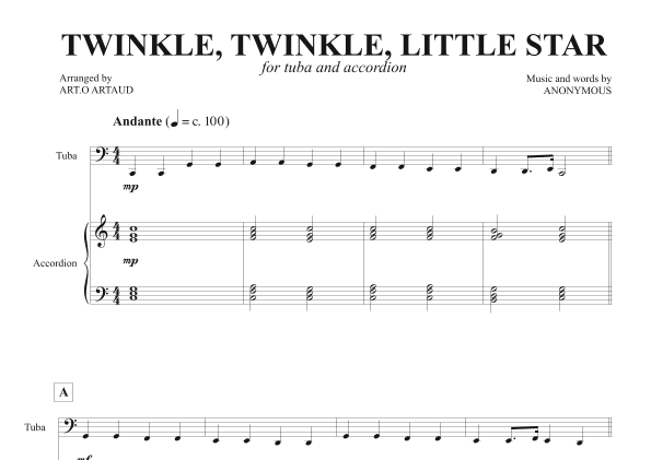 Twinkle Twinkle Little Star (arr. Art.o Artaud)
