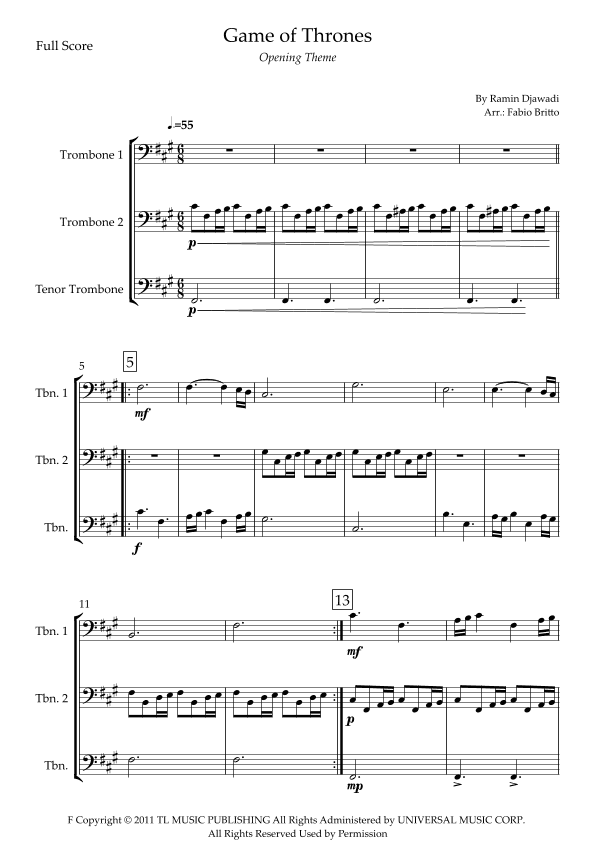 Game Of Thrones (arr. Fabio Britto)