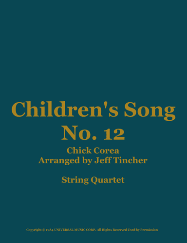 Children's Song No. 12 (arr. Jeff Tincher)