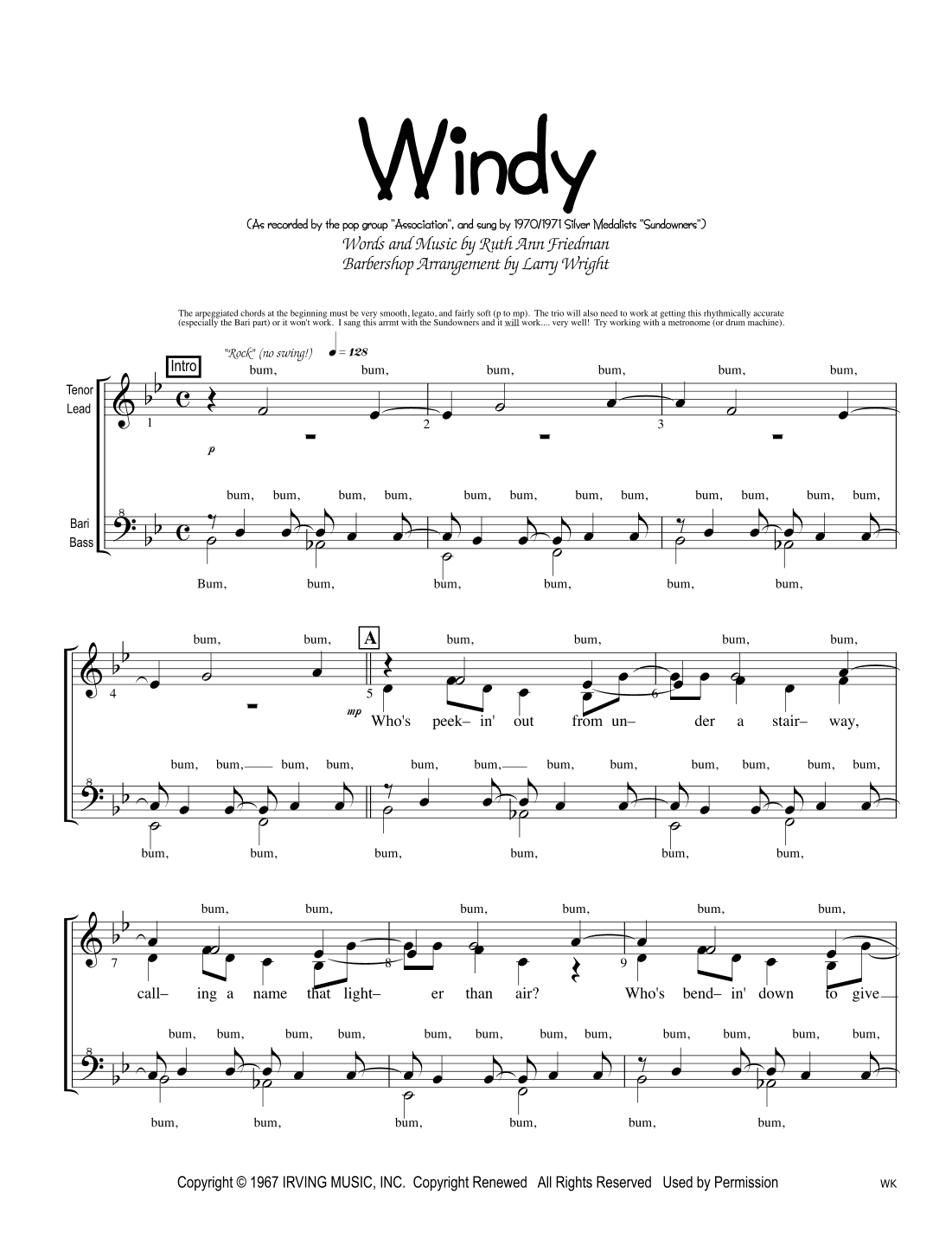 Windy (arr. Larry Wright)