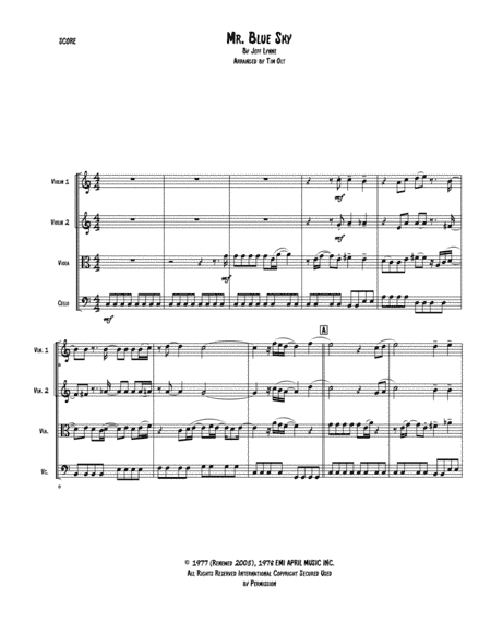 Mr. Blue Sky (arr. Tim Olt)