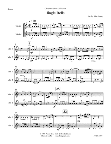 Jingle Bells- duet violin and violin (arr. John Hoesly)
