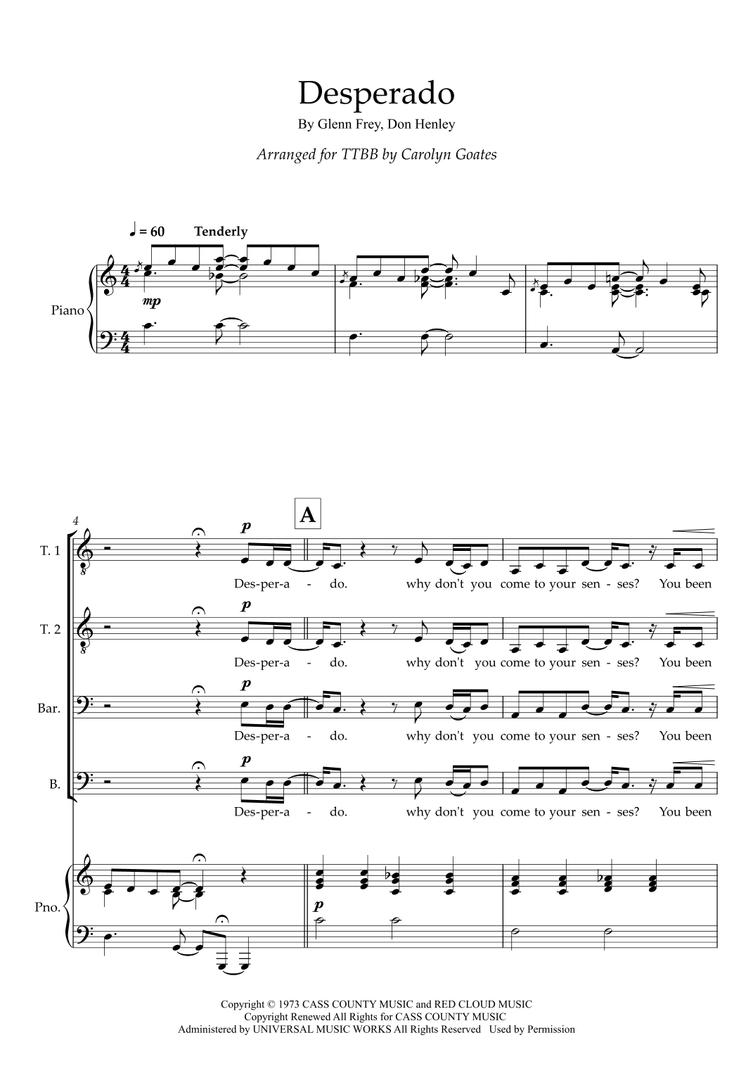 Desperado (arr. Carolyn Goates)
