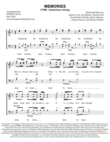 Memories (arr. Sheryl Neal)