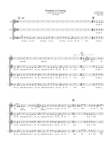 Freedom is Coming - South African Song of Praise (arr. Bethani King)