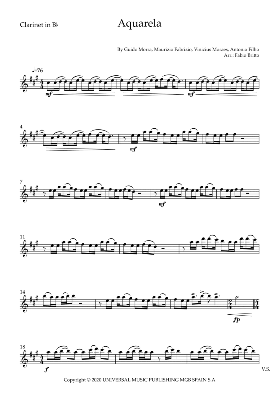 Aquarela-toquinho (arr. Fabio Britto)