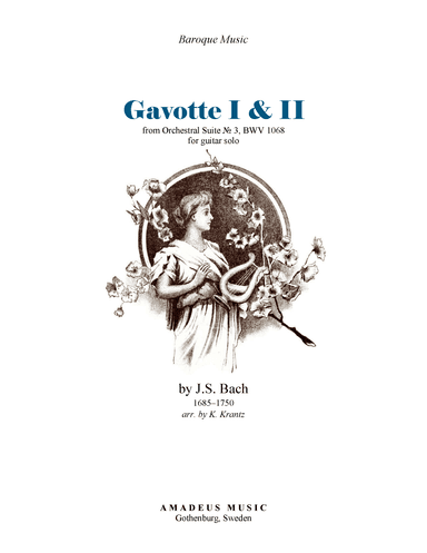 Gavotte 1 & 2 BWV 1068 for guitar solo (arr. K. Krantz)