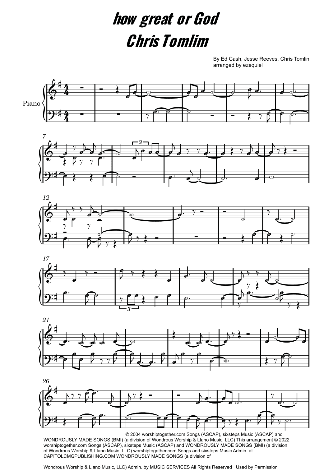 How Great Is Our God (arr. ezequiel zeferino edição)