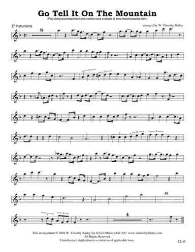 Go Tell It On The Mountain (Eb Instruments) (arr. W. Timothy Bailey)