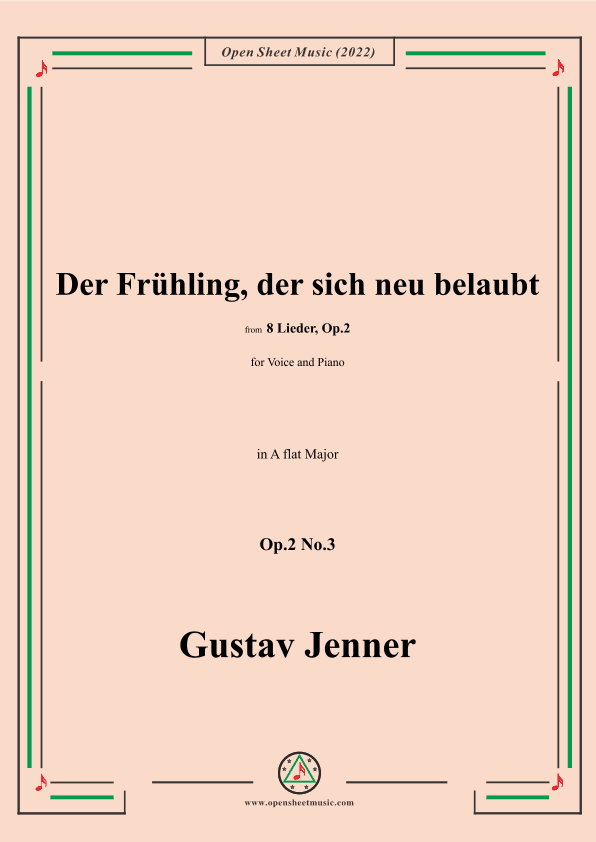 Jenner-Der Frühling,der sich neu belaubt,in A flat Major,Op.2 No.3 (arr. OSM Press)