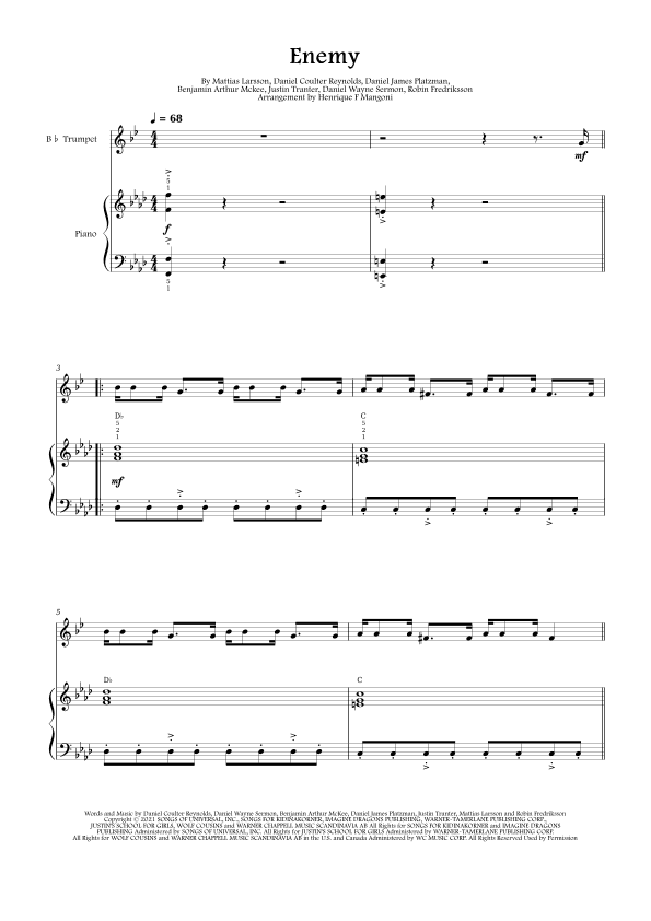 Enemy (arr. Henrique F Mangoni)