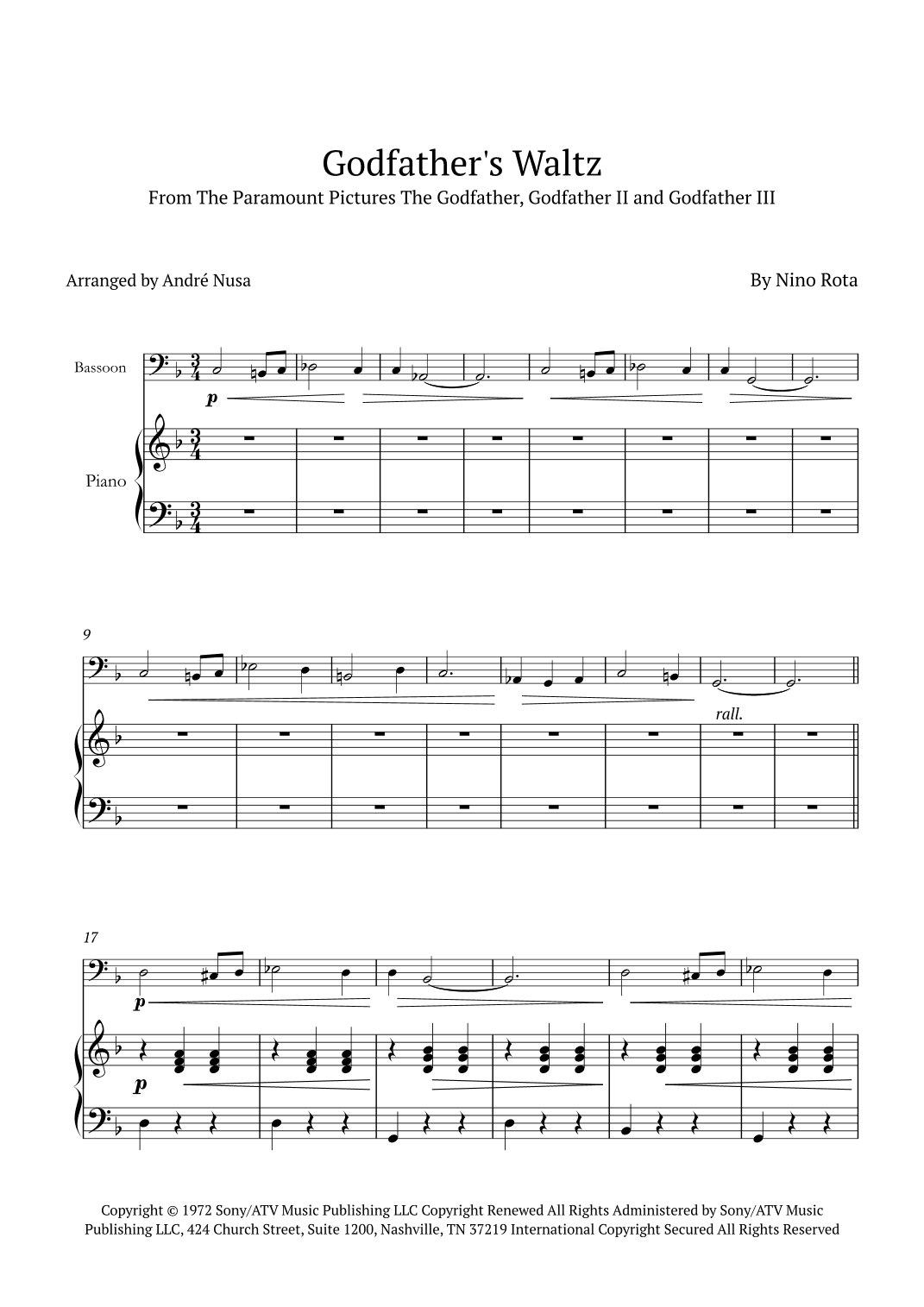 The Godfather Waltz (arr. André Nusa)