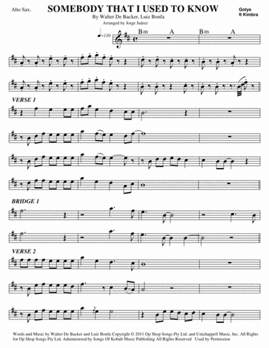 Somebody That I Used To Know (arr. Jorge Juárez)