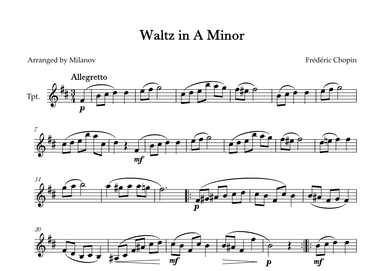 Waltz in A Minor | B. 150, Op. Posth. | Chopin | Trumpet (arr. Milanov)