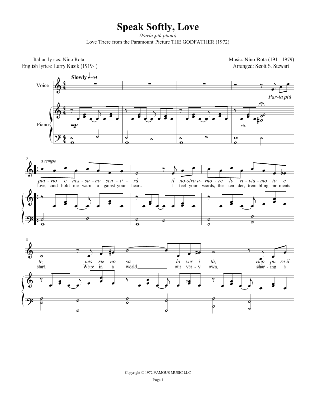 Speak Softly Love (arr. Scott S. Stewart)