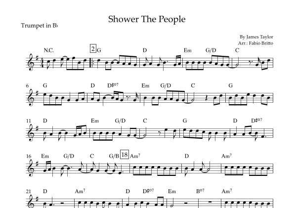 Shower The People (arr. Fabio Britto)