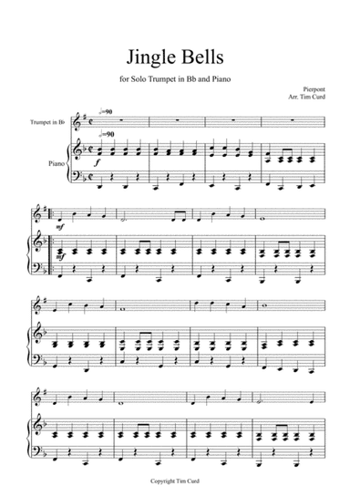 Jingle Bells for Solo Trumpet in Bb and Piano (arr. Tim Curd)