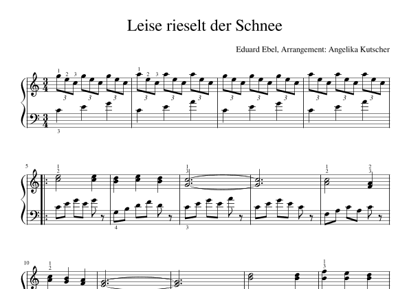 Snow falls softly at night - Leise rieselt der Schnee (arr. Angelika Kutscher)