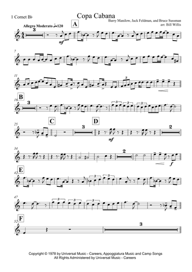 Copacabana (at The Copa) (arr. Bill Willis)
