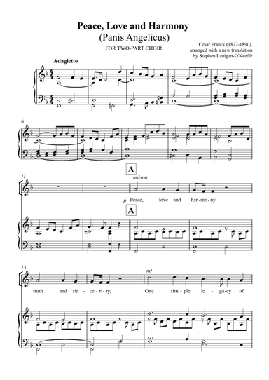 Peace, Love and Harmony (Panis Angelicus) (arr. Stephen Lanigan-O'Keeffe)