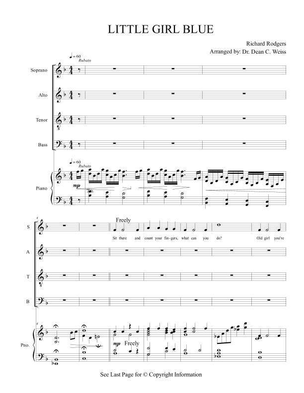 Little Girl Blue (arr. DCW Productions)