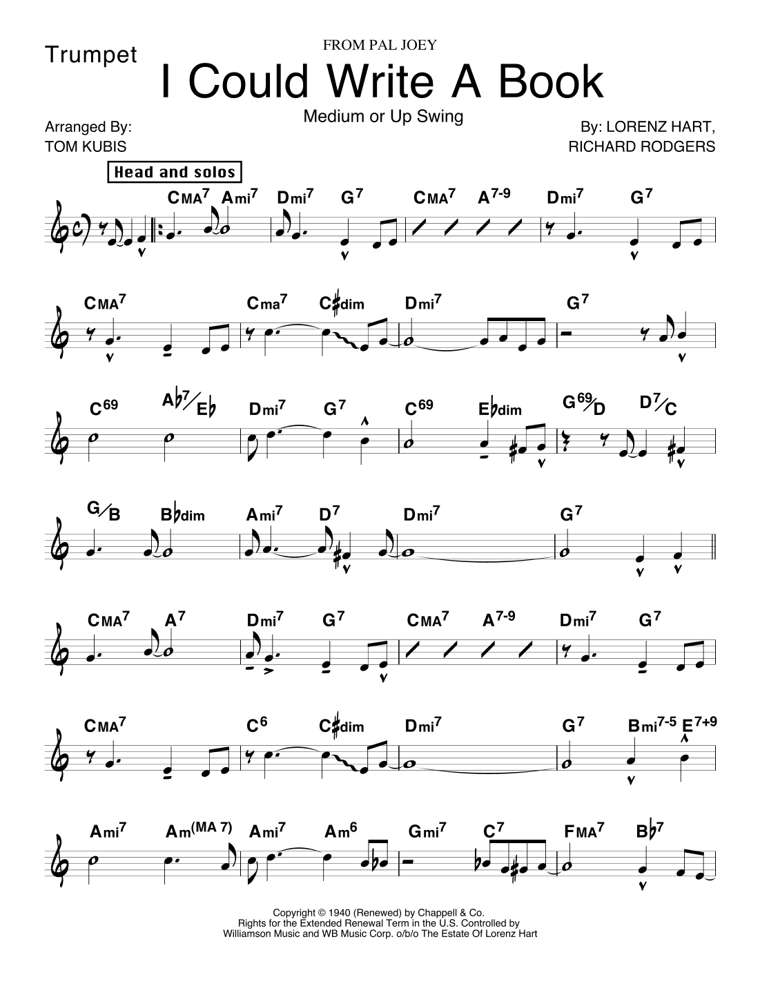 I Could Write A Book (arr. Tom Kubis)