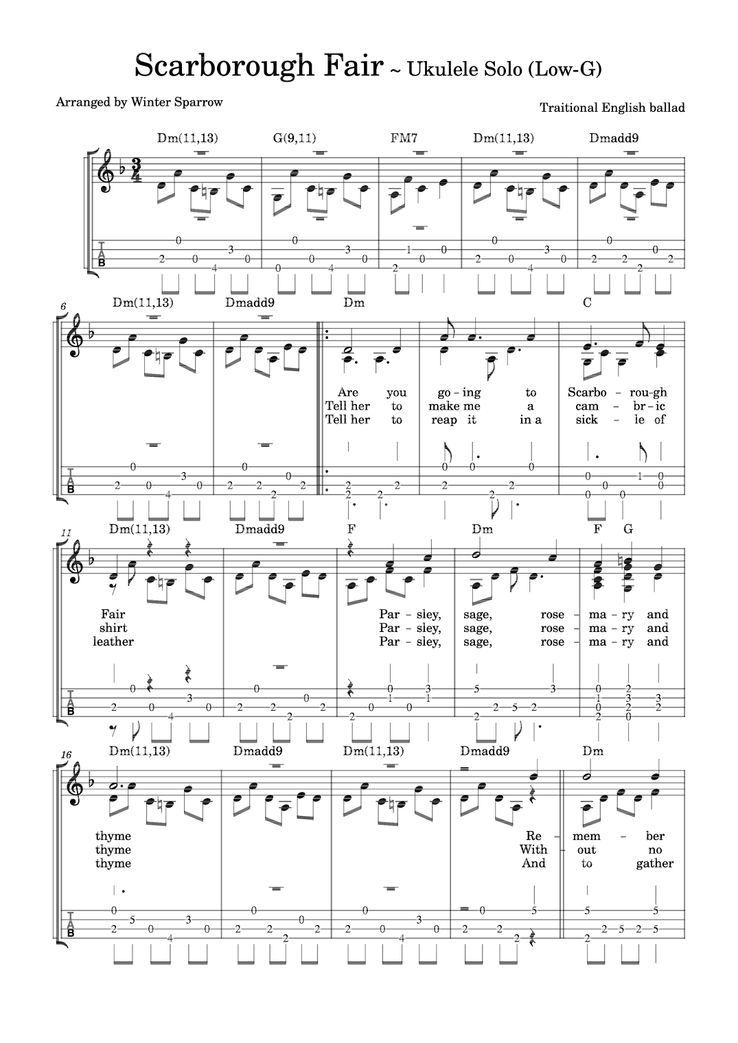 Scarborough Fair (arr. Winter Sparrow)