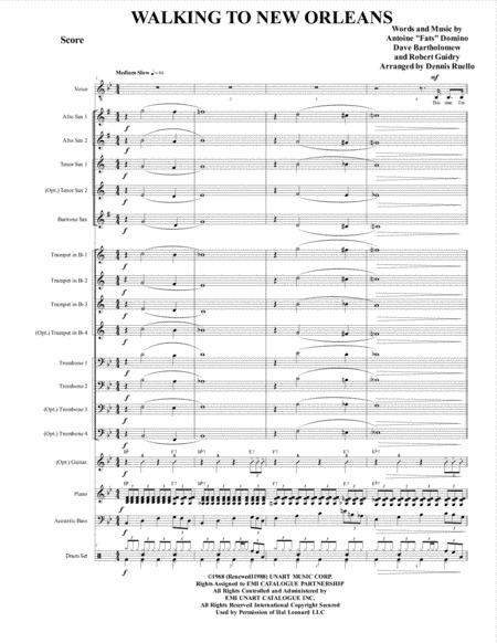 Walking To New Orleans (arr. Dennis Ruello)