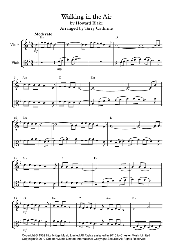 Walking In The Air (arr. Terry Cathrine)