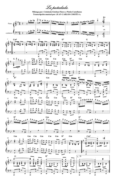 La puñalada. Milonga por: Celedonio Esteban Flores y Horacio Antonio (Pintín) Castellanos Alves (arr. Juan Carlos Cortés A.)