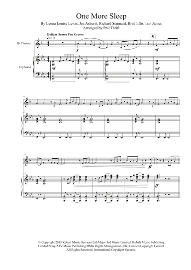 One More Sleep (arr. Phil Thrift)
