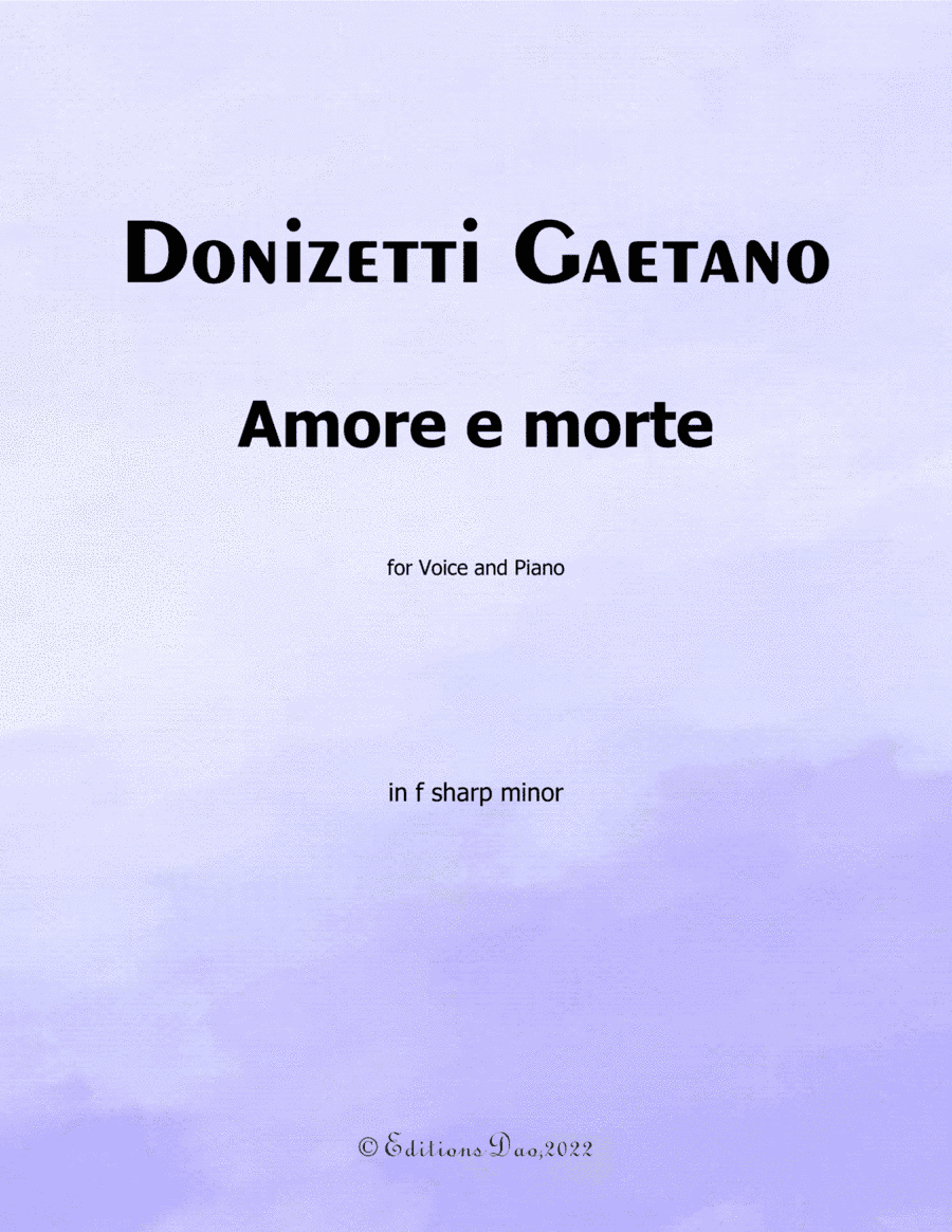 Amore e morte, by Donizetti, in f sharp minor (arr. Editions Dao)