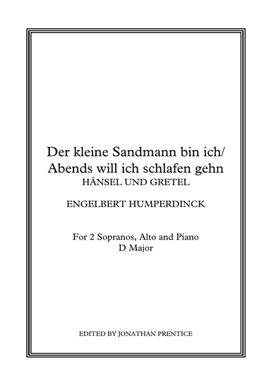 Der kleine Sandmann bin ich/Abends will ich schlafen gehn - Hänsel und Gretel (D Major) (arr. Jonathan Prentice)