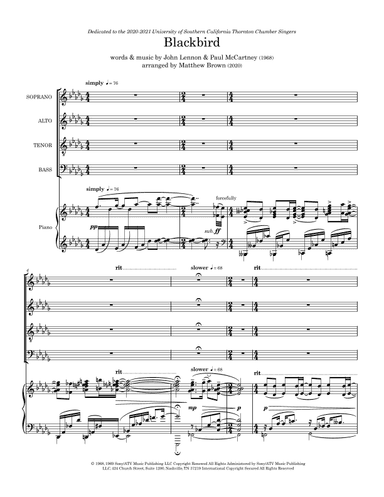 Blackbird (arr. Matthew Brown (BMI))