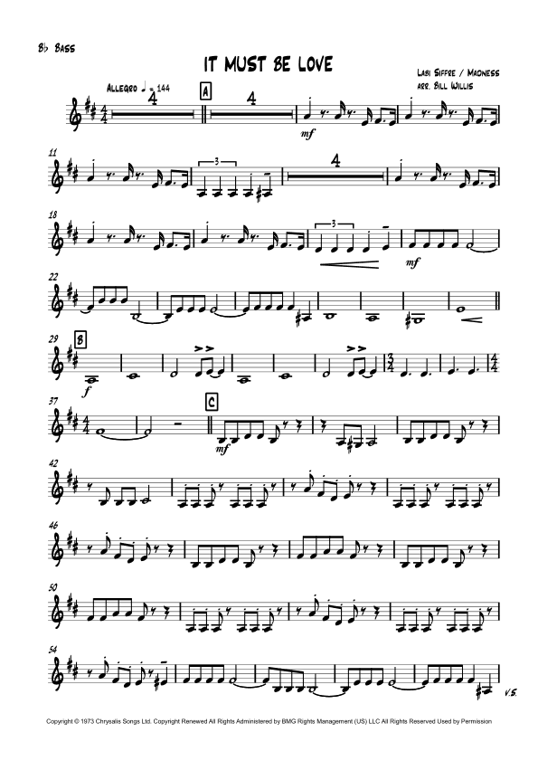 It Must Be Love (arr. Bill Willis)