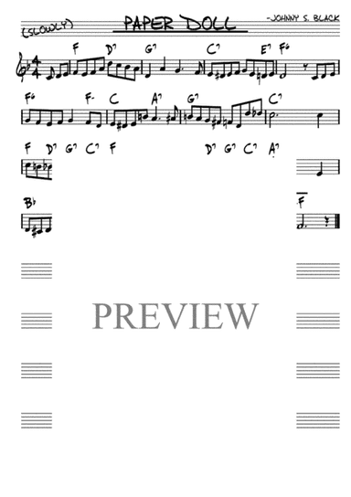 Paper Doll (Instrumental, Solo, Key: F, Realbook Style) (arr. Jan Angermüller)